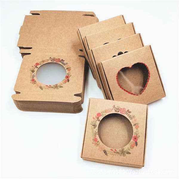 6*6*1.5cm Jewelry Accessories Display Packaging Boxes 50pcs Kraft Paper Necklace Package Box Gift Package Storage with High Quality