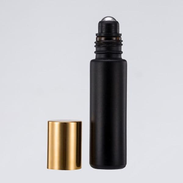 10ml Roll On Glass Bottle Matte Black Bottle Fragrances Essential Oil Perfume Bottles With Metal Roller Ball Customizable
