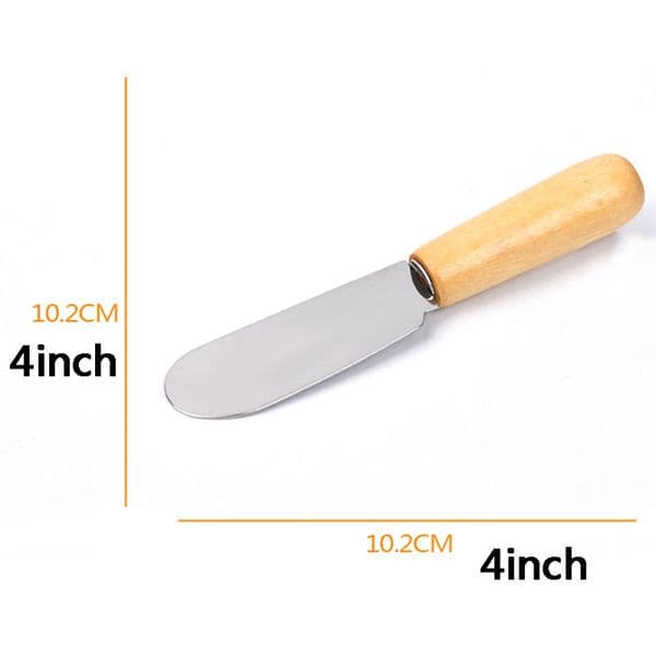 10cm Stainless Steel Tools Spatula Butter Cream Scraper With Wooden Handle Cheese Knife Kitchen Tool Baking Gadget Christmas Gift WVT0525