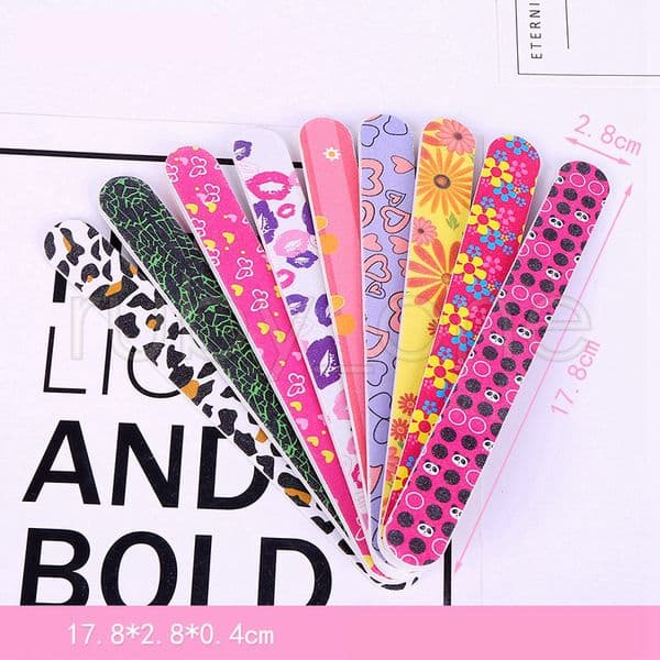 Fashion Printing Two-sided Nail File Nail Tool EVA Grind Manicure Setback Sand Bar Strip Grind Sand Block Nail File