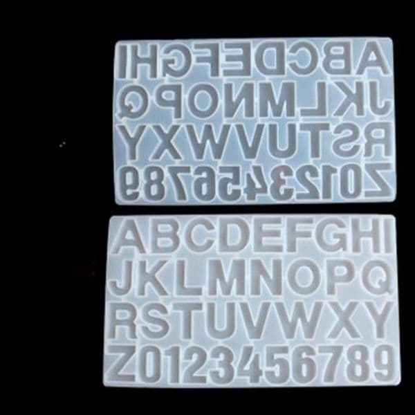 New Small DIY Silicone Resin Mold for Letters Letter Mold Alphabet & Number Silicone Molds Number Alphabet Jewelry Keychain Casting Mold