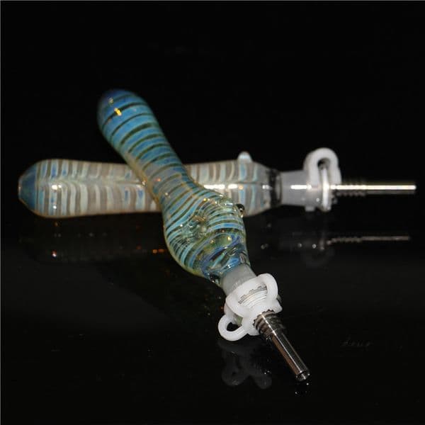smoking Glass NC kit with 10mm Quartz Tips Keck Clip Silicone wax Container Reclaimer Nector