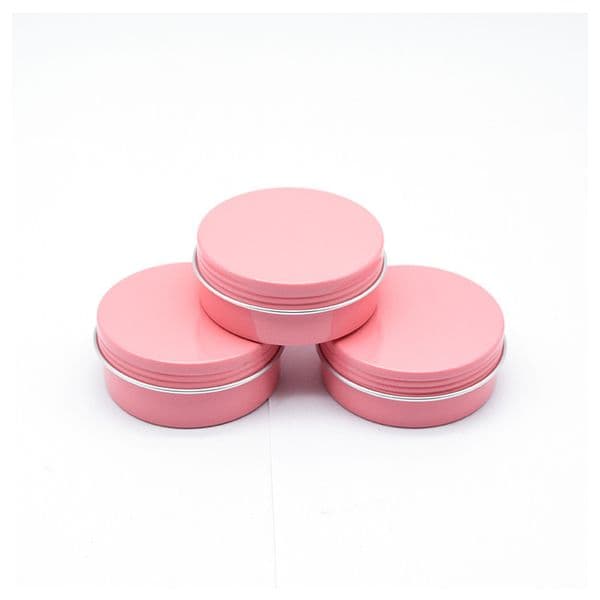 wholesale 25g 25ml Metal Storage Aluminium Tins Lip Balm Containers Empty Jars Screw Top Tin Cans pink Customizable LOGO
