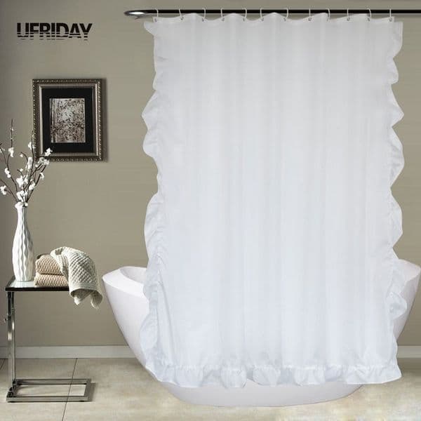 Designer UFRIDAY White h Lace Shower Bath For Bathroom Waterproof Moldproof Polyester Baths Curtain Elegant Home Decoration 201127 Free Shipping