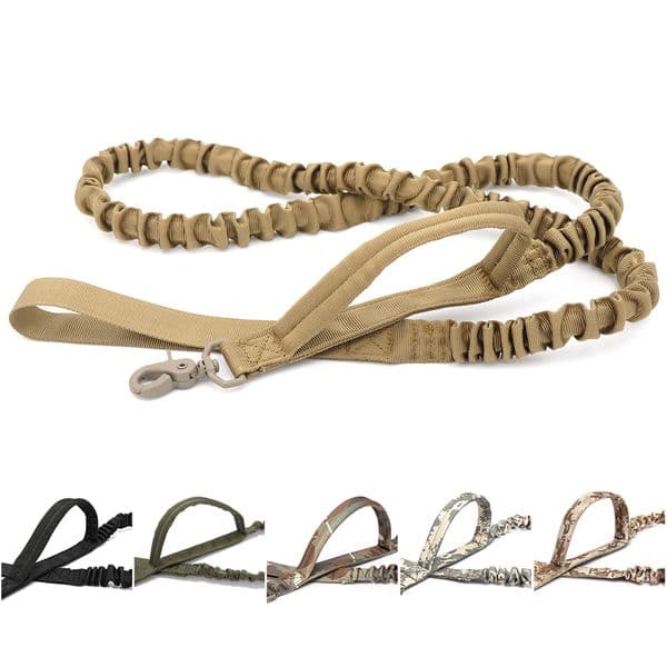 Tactical Bungee Dog Leash 2 Handle Quick Release Cat Dog Pet Leash Elastic Leads Rope Military Dog Training Leashes LJ201113