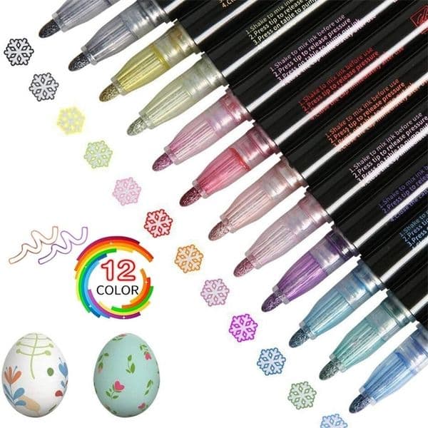 12 Colors Set Double Lines Outline Pen Art Marker Diy Out line Pens Creative Activity for Children Drawing Painting Doodling 201211