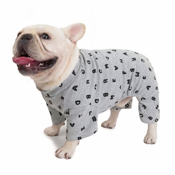 Cotton Dog Pajamas Jumpsuit Pug French Bulldog Clothes Schnauzer Clothing Pet Outfit Overall Poodle Bichon Dog Pyjama Pijama 201128