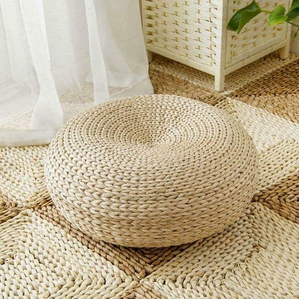 HOT SALE 40cm X 15cm Tatami Cushion Round Straw Weave Handmade Pillow Floor Yoga Chair Seat Mat Home Furniture Drop Shipping Y200723