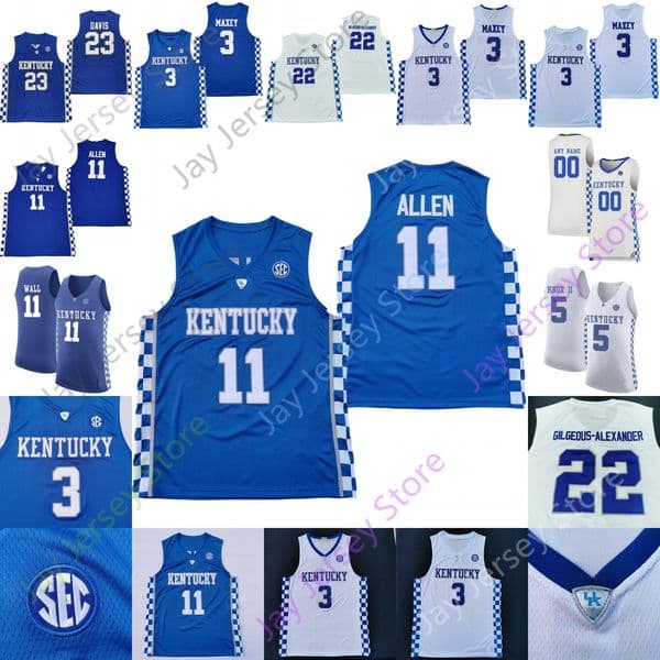 Custom 2020 Kentucky Wildcats Basketball Jersey NCAA College Fox 22 Gilgeous-Alexander Murray Towns Wall Rondo 11 Dontaie Allen