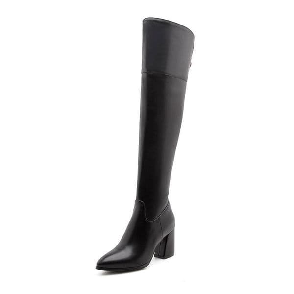 Hot Sale 2020 big size 33-47 over the knee boots women pu pointed toe autumn winter fashion boots sexy high heels shoes female