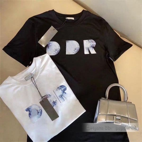 Fashion Shirts 2021 T Mens Black Letter Print Womens Designer Summer High Quality Top Men s Clothing Short Sleeve Couples Casual Clothes