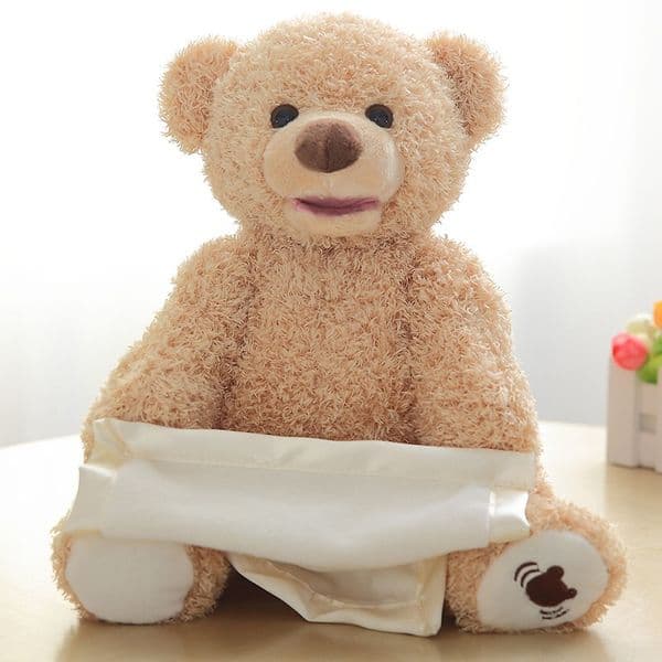 2026 New 30Cm Peek Bear Electric Sic Stuffed Plush Playing Hide And Seek Cute Cartoon Birthday Christmas Gifts Toys For Children Lj201126 Toy