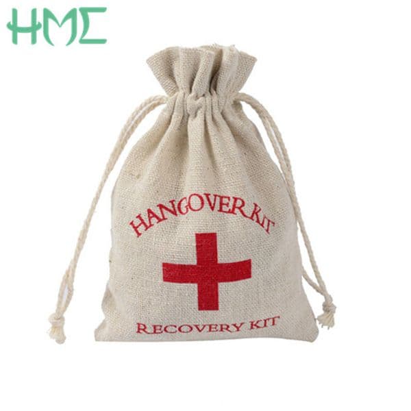 Size 10*14cm 10pcs Wedding Hangover Kit Bags Cotton Wedding Favor Holder Bag Bachelorette Party Decorations Event Party Supplies