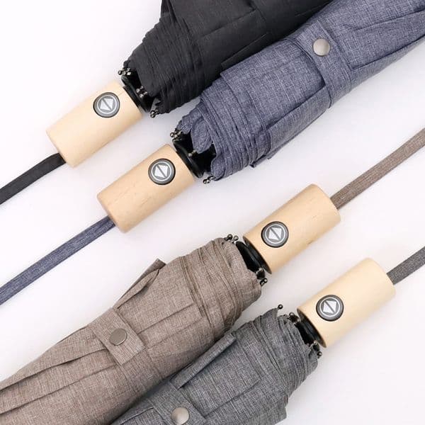 Parachase New Automatic Umbrella Men Women Poplar Wooden 8K Windproof Mixed Yarn Cationic Cloth Folding Umbrellas Rain Paraguas 201112
