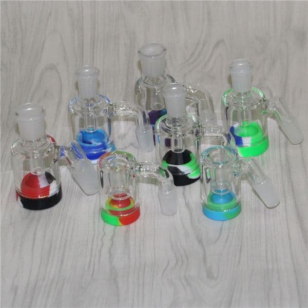 20pcs 14mm 18mm Smoking Reclaim Catcher Adapters Male Reclaimer Glass Ash Catchers Drop Down Adapter For Oil Rigs Bongs DHL