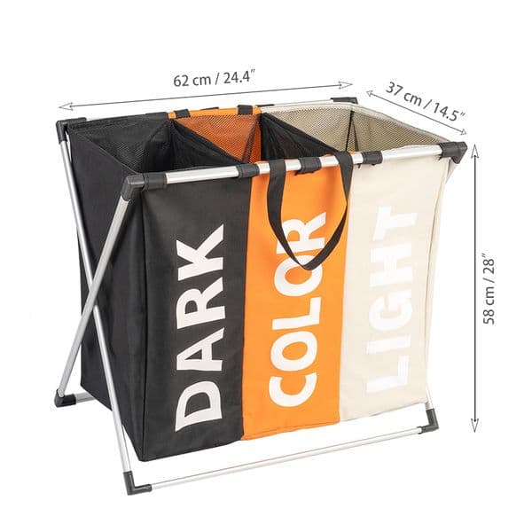 Shushi portable waterproof Laundry bags & Baskets Collapsible laundry basket three grid organizer bag laundry hamper storage bag LJ201204