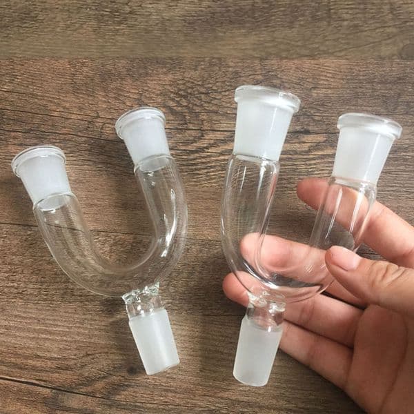 14.5mm 18.8mm Glass Adapter Double Bowl Hookahs Smoking Accessories 3 on One Drop Down Wishbone Splitter Frosted Adapters for Bong