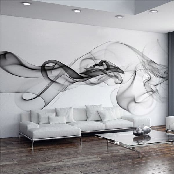 Modern Abstract Black And White Smoke Fog Mural Wallpaper Living Room Bedroom Art Home Decor Self-Adhesive Waterproof 3D Sticker 201009