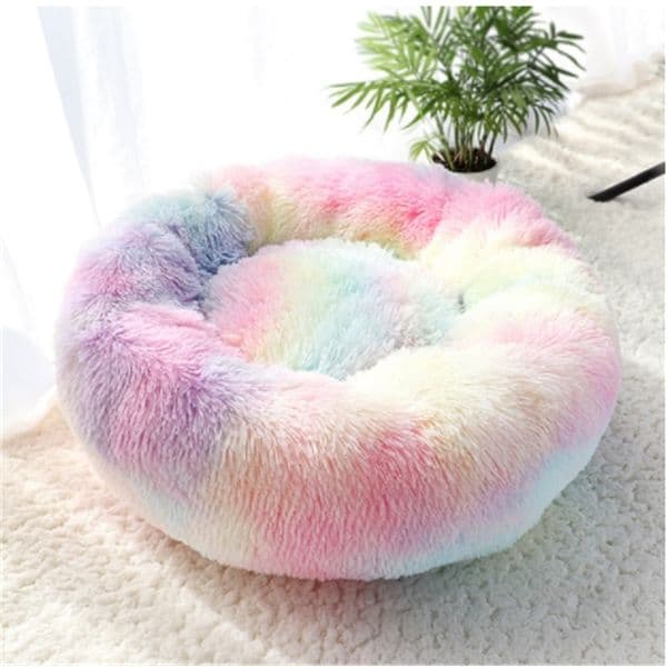 Pet Dog Bed Warm Fleece Round Dog Kennel House Long Plush Winter Pets Dog Beds For Medium Large Dogs Cats Soft Sofa Cushion Mats 201127