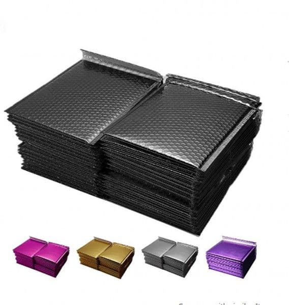 50 PCS/Lot Gold Plating Paper Bubble Envelopes Bags Mailers Padded Shipping Envelope Bubble Mailing Bag Different Specifications