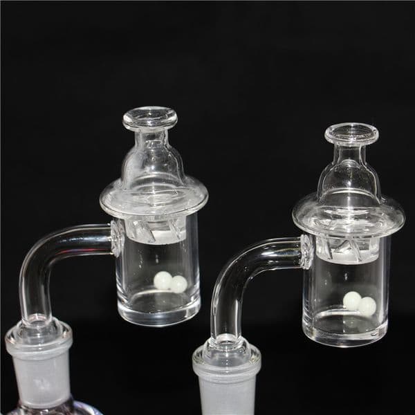 25mm Smoking Quartz Banger Nail with Cyclone Spinning Carb Cap Terp Pearl 10mm 14mm 18mm Female Male Joint for oil rig bong