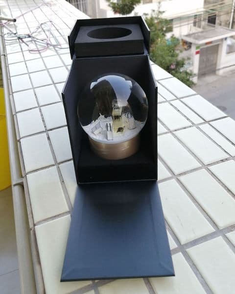 Classics Golden Snow Globe With Perfume Bottle Inside Snow Crystal Ball for Special Birthday Novelty Christmas VIP Gift