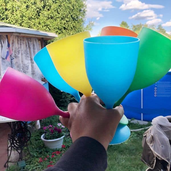 6Pcs/Set High Quality Plastic Wine Glass Goblet Cocktail Champagne Cups Colorful Frosted Glass For Party Picnic Bar Drinks Cups LJ200821