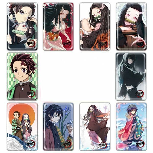 Demon Slayer Kimetsu no Yaiba Anime Card Sticker Pack DIY Waterproof Card Classic Kids Stickers toys for children 100 pcs LJ201019