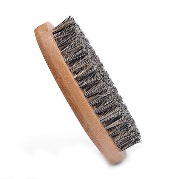Natural Boar Hair Bristle Mustache Brush Shaving Comb Men Face Massage Round Wood Handle Handmade Beard Brushes Borsten Wildschweinburste Wholesale