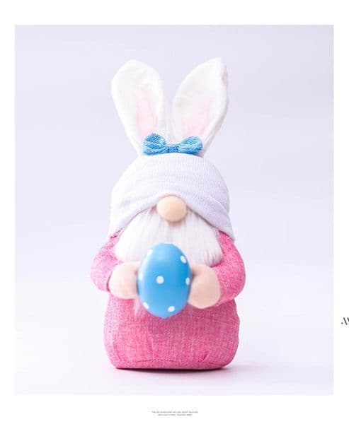 Gnome Unny With Eater Egg Decoration Handmade Facele Ornament Doll Rabbit Pluh Toy Holiday Home Party Kid Giftrrd12831