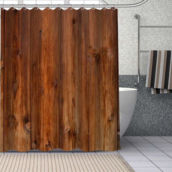 2026 Custom Old Wood Shower Curtains perfume DIY Bathroom cologne Curtain Fabric Washable Polyester For Bathtub Art Decor Drop 210609 Free Shipping