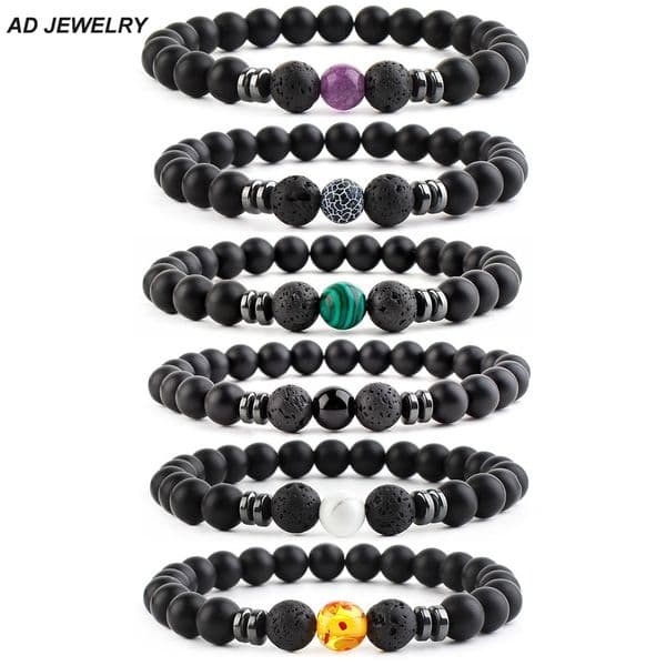 Popular Deisgn 8MM Natural Stone Strands Beads Bracelet Jewelry for Men Women Lovers Gift