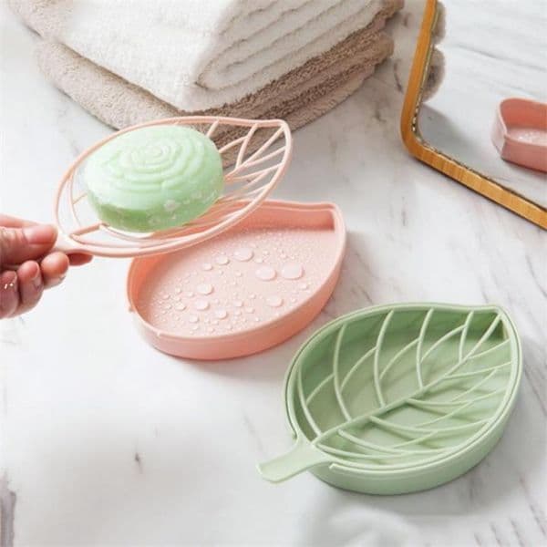 newLeaf shape soap holder Non slip soap box Toilet shower tray draining rack bathroom gadgets soap dish tray holder EWE7654