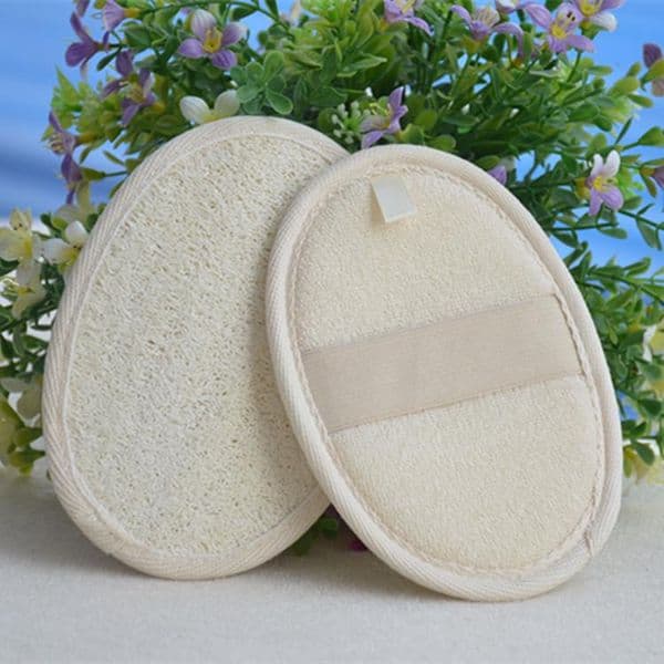 Soft Exfoliating Natural Loofah Sponge Strap Bath Handle Pad Shower Massage Scrubber Brush Skin Body Bathing Spa Washing Accessories