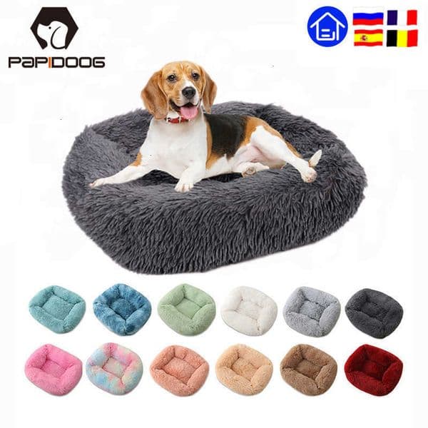Square Super Soft Dog Bed Warm Plush Cat Mat Dog Beds For Large Dogs Puppy Bed House Nest Cushion Pet Product Accessories 211009
