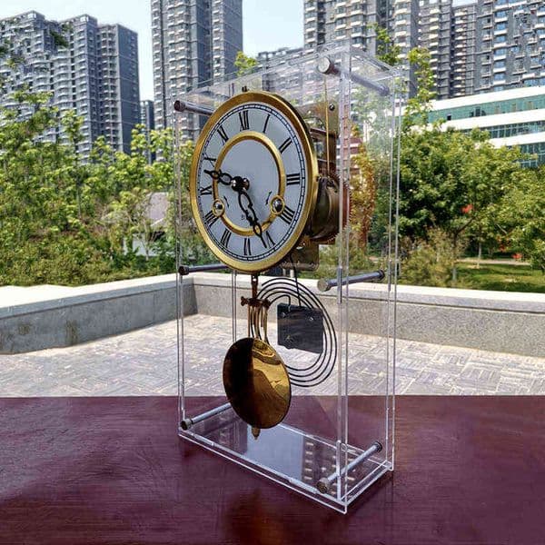 Mechanical Table Clock Hang Wall Perspective Timekeeping Clock Desktop TV Cabinet Decoration Clocks and Home Furnishings 211112