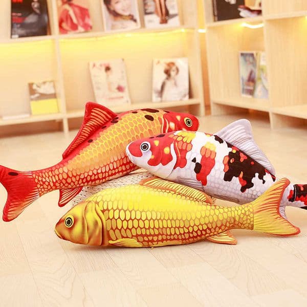 Koi Plush Toys Stuffed Soft Fish Doll Soft Koi Pillow Plush Goldfish Cushion Cat039s Toys Q0727