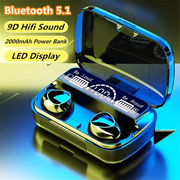 TWS Wireless Headphones M10 Bluetooth Earphones Waterproof with Power Bank 3D Touch Control Headsets for Smartphone