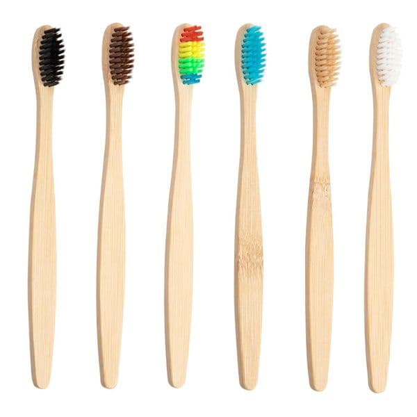 Adult Bamboo Toothbrush Ecological Travel Bio Kraft Paper Package Flat Handle Biodegradable Hotel Supply can be customized logo