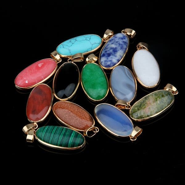 Natural Stone water drop Rose Quartz Turquoise Tiger's Eye opal Agate Pendant charms DIY for druzy bracelet Necklace earrings Jewelry Making