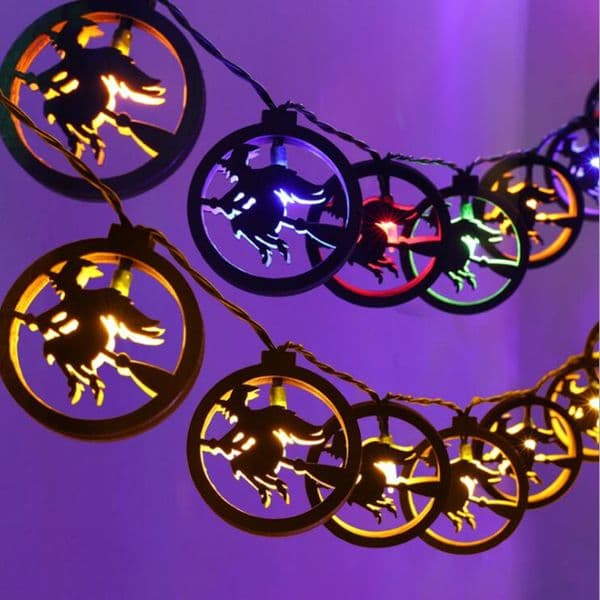Halloween String Light 3M 20 Bulbs Hanging Bat skull witch spider Net Pendant Decor Strings Trick Or Treat Party Supplies D2.0