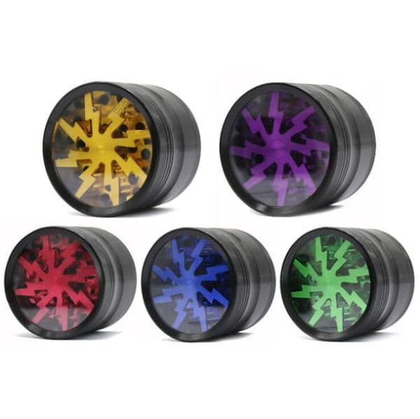 lightning transparent open skylight diameter 63mm fourlayer aluminum alloy cigarette grinder tobacco grinder smoking set grinder