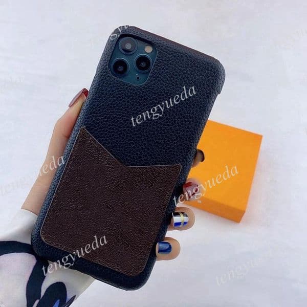 Fashion Deluxe Designer Phone Cases for iphone 17 Series 11 12 13 14 15 16 pro max Lichee Pattern Leather Card Pocket Cellphone Case Cover for Samsung S23 S24 S25 ultra