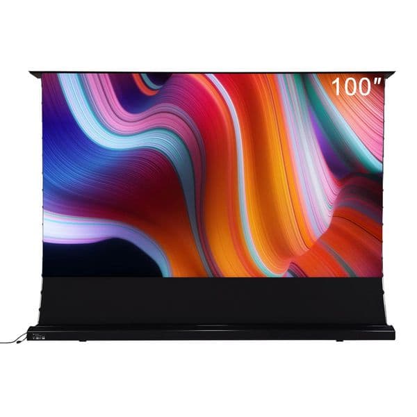 100 inch Projector screen white Sound perforate Acoustically Transparent Electric tab-tensioned Floor Rising home theater Projection Cinema screen