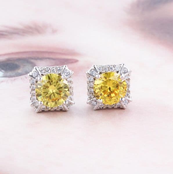 Sterg Sier Round-Cut Emerald Cubic Zirconia Eternity Stud Earrings