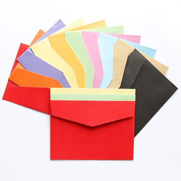 Wholesale 17.5X12.5Cm/6.9*4.9Inch 50Pcs/Lot Solid Color Kraft Paper Products Greeting Card Postcard Thank-You Notes Envelope Simple Wedding Invitation Gift B2