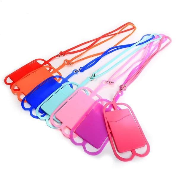 wholesale School supplies Silicone Lanyards Case Holder with Strap Neck Straps Necklace Sling Card Holders for Universal Mobile Cell Phone