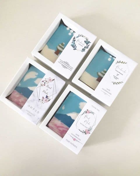 50pcs/Lot White Paper Box Soap Packaging Box with Waist Wrapper Wedding Gifts for Guests Packaging for Handmade Soap Gift Boxes 211014