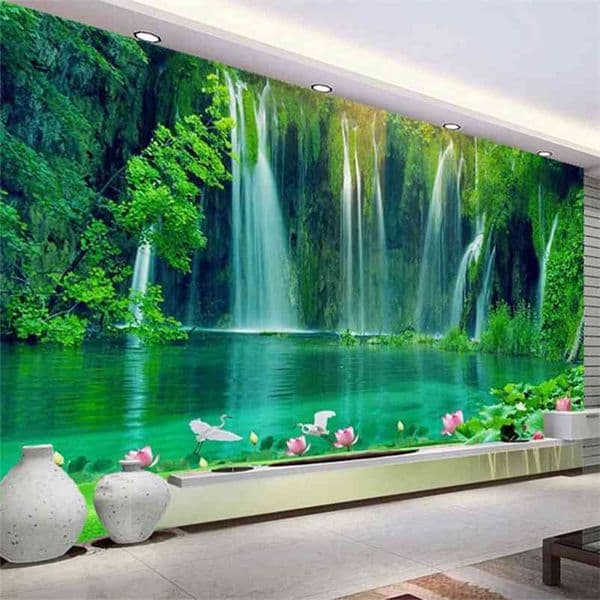 Custom 3D Wallpaper Modern Waterfall Nature Scenery Po Wall Murals Living Room TV Sofa Study Background Wall Papel De Parede 210722