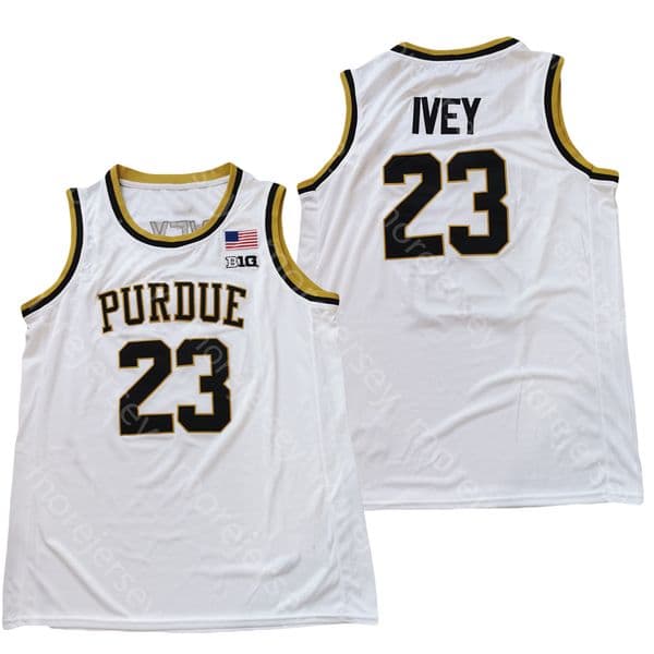 NCAA College Purdue Boilermakers Basketball Jersey Jaden Ivey White Size S-3XL All Stitched Embroidery